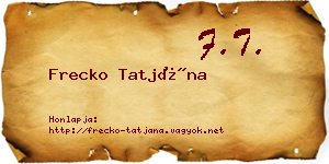 Frecko Tatjána névjegykártya